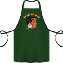 Trust No One Devil Demon 2 Faced Satan Cotton Apron 100% Organic Forest Green