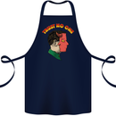 Trust No One Devil Demon 2 Faced Satan Cotton Apron 100% Organic Navy Blue