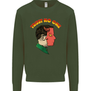 Trust No One Devil Demon 2 Faced Satan Kids Sweatshirt Jumper Forest Green