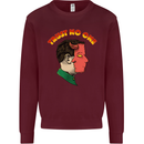 Trust No One Devil Demon 2 Faced Satan Kids Sweatshirt Jumper Maroon