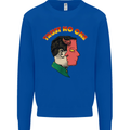 Trust No One Devil Demon 2 Faced Satan Kids Sweatshirt Jumper Royal Blue