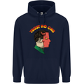 Trust No One Devil Demon 2 Faced Satan Mens 80% Cotton Hoodie Navy Blue