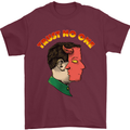 Trust No One Devil Demon 2 Faced Satan Mens T-Shirt Cotton Gildan Maroon