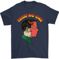 Trust No One Devil Demon 2 Faced Satan Mens T-Shirt Cotton Gildan Navy Blue