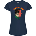 Trust No One Devil Demon 2 Faced Satan Womens Petite Cut T-Shirt Navy Blue
