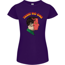 Trust No One Devil Demon 2 Faced Satan Womens Petite Cut T-Shirt Purple