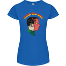 Trust No One Devil Demon 2 Faced Satan Womens Petite Cut T-Shirt Royal Blue