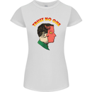 Trust No One Devil Demon 2 Faced Satan Womens Petite Cut T-Shirt White