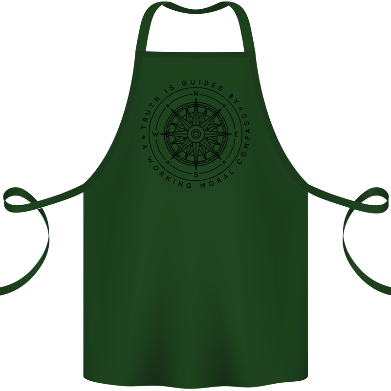 Truth is Guided By a Morale Compass Cotton Apron 100% Organic Forest Green