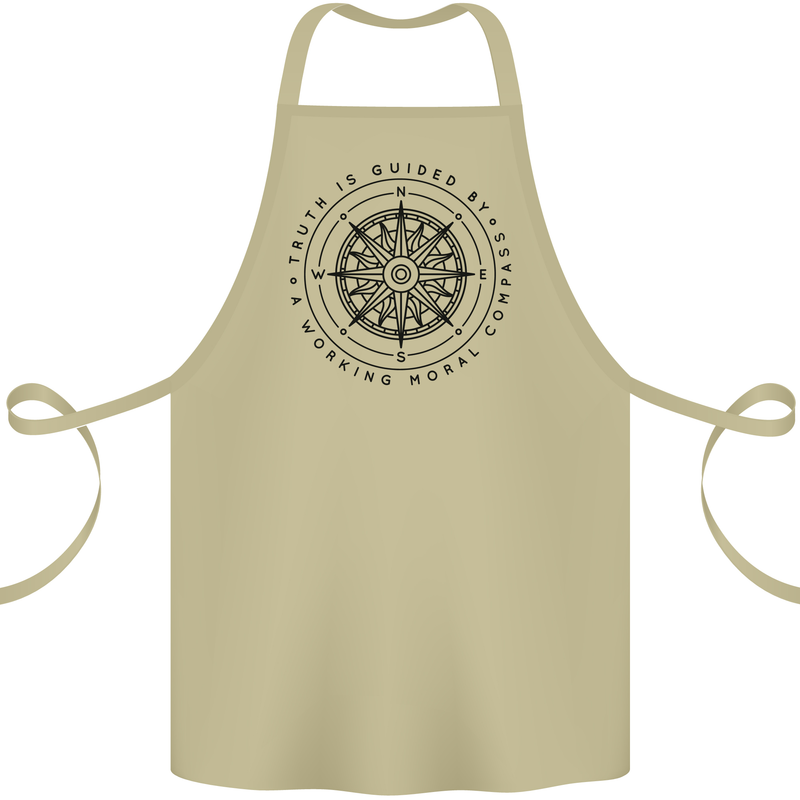 Truth is Guided By a Morale Compass Cotton Apron 100% Organic Khaki