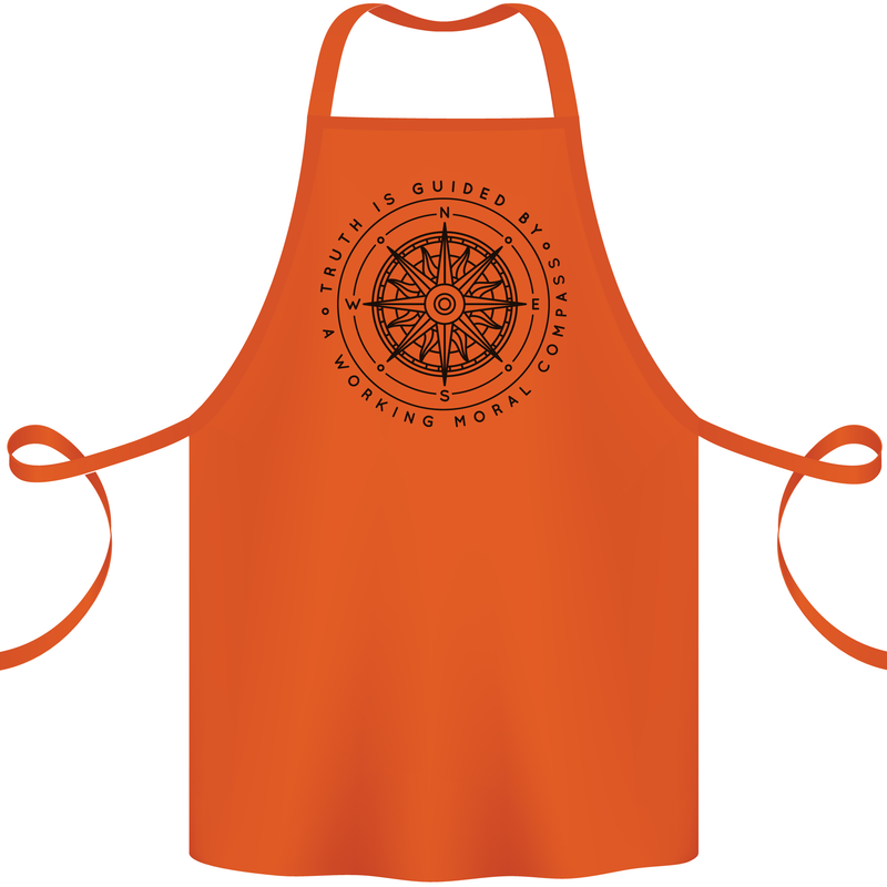 Truth is Guided By a Morale Compass Cotton Apron 100% Organic Orange