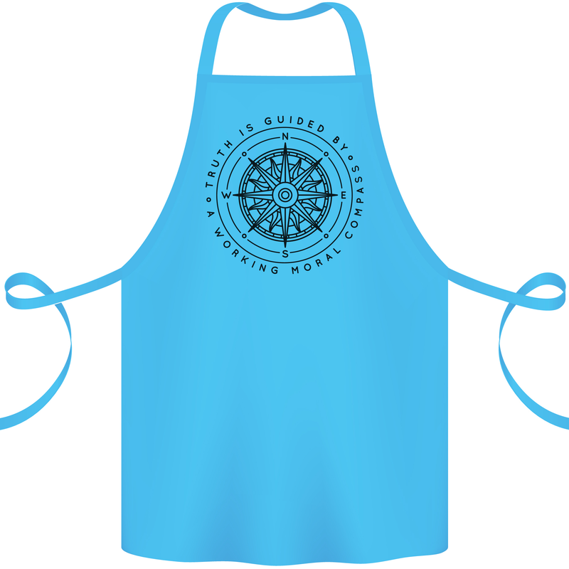 Truth is Guided By a Morale Compass Cotton Apron 100% Organic Turquoise