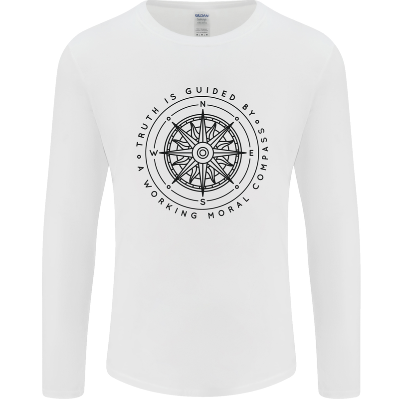 Truth is Guided By a Morale Compass Mens Long Sleeve T-Shirt White