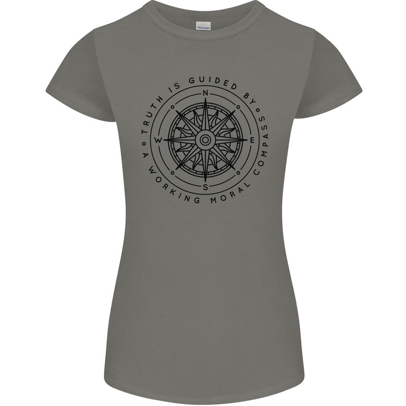 Truth is Guided By a Morale Compass Womens Petite Cut T-Shirt Charcoal