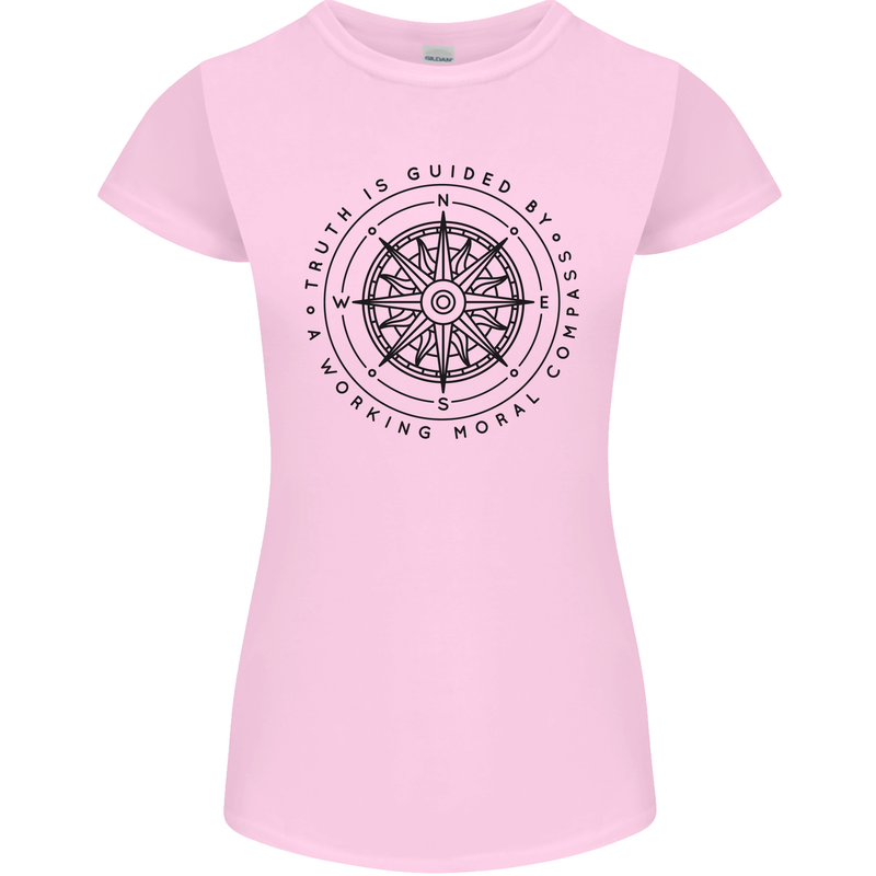 Truth is Guided By a Morale Compass Womens Petite Cut T-Shirt Light Pink