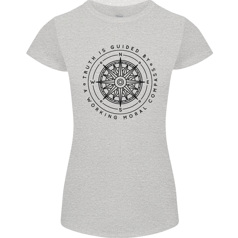 Truth is Guided By a Morale Compass Womens Petite Cut T-Shirt Sports Grey