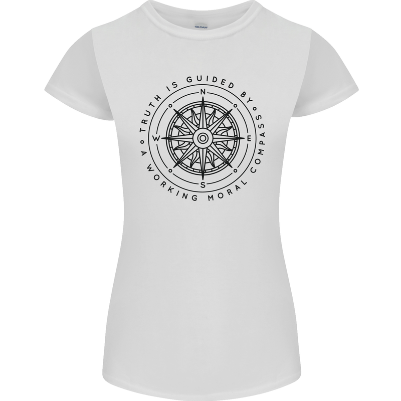 Truth is Guided By a Morale Compass Womens Petite Cut T-Shirt White