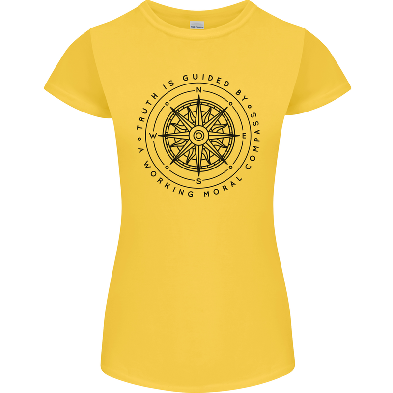 Truth is Guided By a Morale Compass Womens Petite Cut T-Shirt Yellow