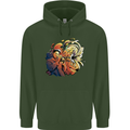 Tumpet Player Jazz Childrens Kids Hoodie Forest Green