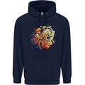 Tumpet Player Jazz Childrens Kids Hoodie Navy Blue