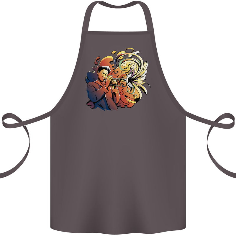Tumpet Player Jazz Cotton Apron 100% Organic Dark Grey