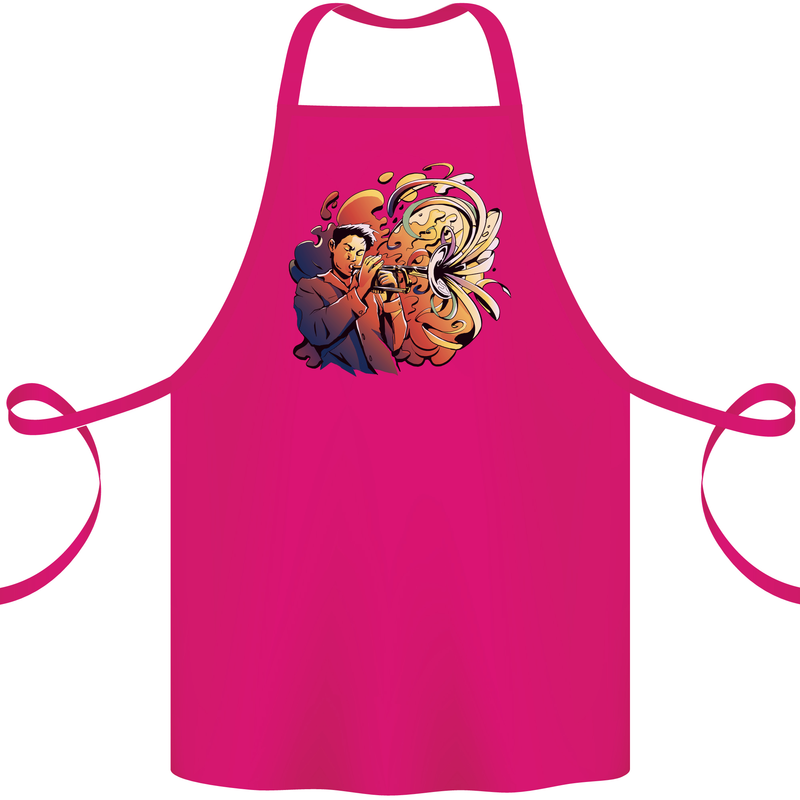 Tumpet Player Jazz Cotton Apron 100% Organic Pink