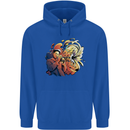 Tumpet Player Jazz Mens 80% Cotton Hoodie Royal Blue
