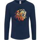 Tumpet Player Jazz Mens Long Sleeve T-Shirt Navy Blue