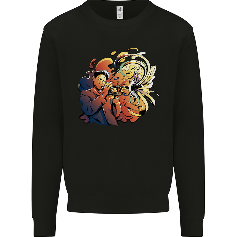 Tumpet Player Jazz Mens Sweatshirt Jumper Black