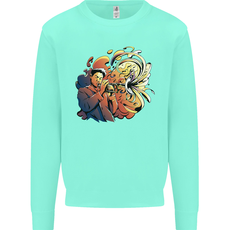 Tumpet Player Jazz Mens Sweatshirt Jumper Peppermint