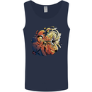 Tumpet Player Jazz Mens Vest Tank Top Navy Blue