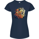 Tumpet Player Jazz Womens Petite Cut T-Shirt Navy Blue