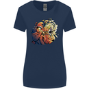 Tumpet Player Jazz Womens Wider Cut T-Shirt Navy Blue