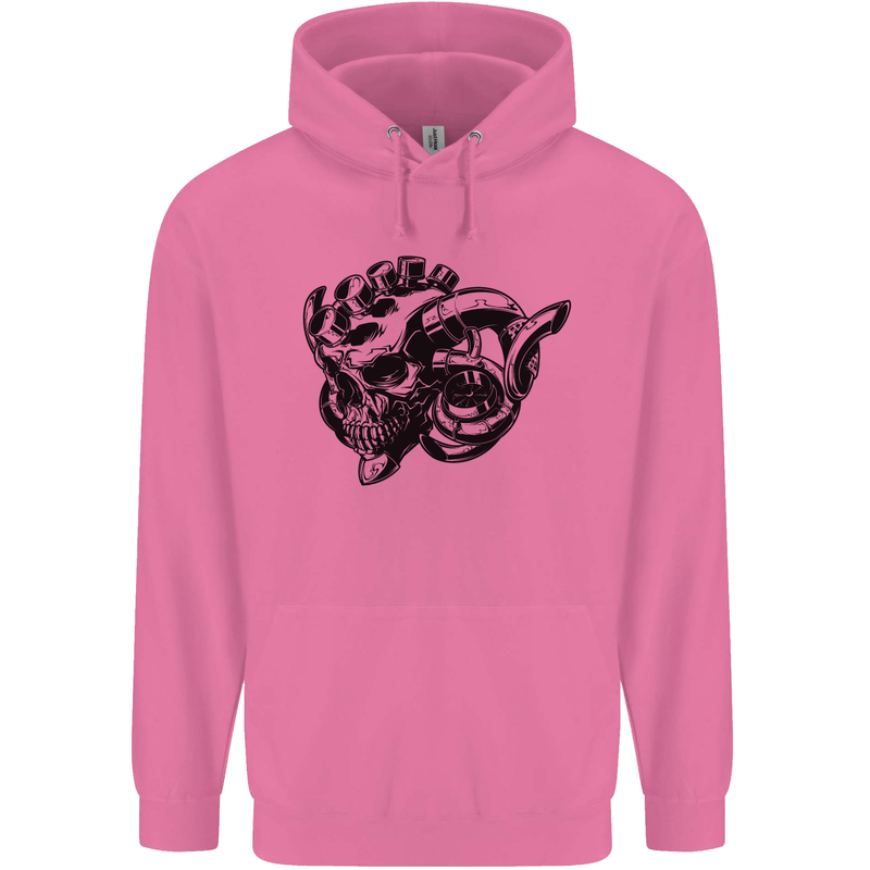 Turbo Skull Car Enthusiast Engine Drifting Childrens Kids Hoodie Azalea