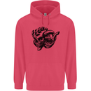 Turbo Skull Car Enthusiast Engine Drifting Childrens Kids Hoodie Heliconia