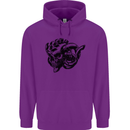 Turbo Skull Car Enthusiast Engine Drifting Childrens Kids Hoodie Purple