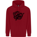 Turbo Skull Car Enthusiast Engine Drifting Childrens Kids Hoodie Red
