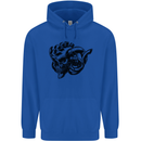 Turbo Skull Car Enthusiast Engine Drifting Childrens Kids Hoodie Royal Blue
