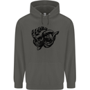 Turbo Skull Car Enthusiast Engine Drifting Childrens Kids Hoodie Storm Grey