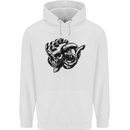 Turbo Skull Car Enthusiast Engine Drifting Childrens Kids Hoodie White