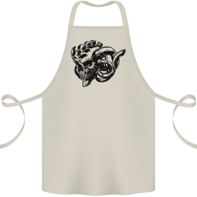 Turbo Skull Car Enthusiast Engine Drifting Cotton Apron 100% Organic Natural