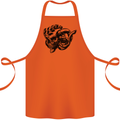 Turbo Skull Car Enthusiast Engine Drifting Cotton Apron 100% Organic Orange