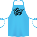 Turbo Skull Car Enthusiast Engine Drifting Cotton Apron 100% Organic Turquoise