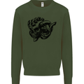 Turbo Skull Car Enthusiast Engine Drifting Kids Sweatshirt Jumper Forest Green