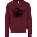 Turbo Skull Car Enthusiast Engine Drifting Kids Sweatshirt Jumper Maroon