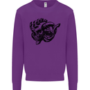 Turbo Skull Car Enthusiast Engine Drifting Kids Sweatshirt Jumper Purple