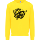 Turbo Skull Car Enthusiast Engine Drifting Kids Sweatshirt Jumper Yellow