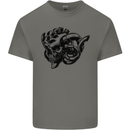 Turbo Skull Car Enthusiast Engine Drifting Kids T-Shirt Childrens Charcoal