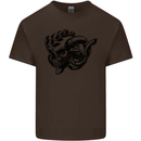 Turbo Skull Car Enthusiast Engine Drifting Kids T-Shirt Childrens Chocolate