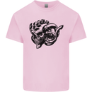 Turbo Skull Car Enthusiast Engine Drifting Kids T-Shirt Childrens Light Pink
